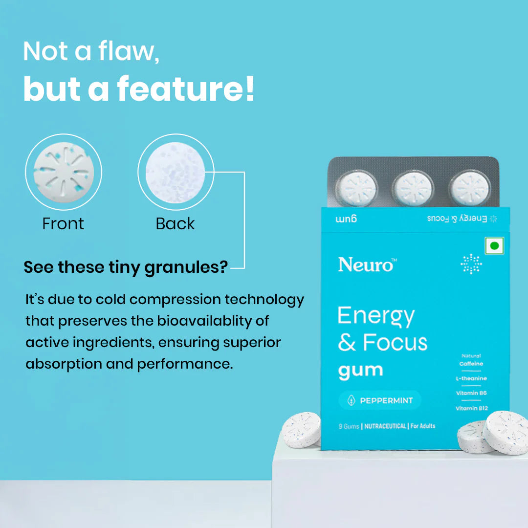 Neuro Energy & Focus Caffeine Gums - Peppermint (Gums) Sachets